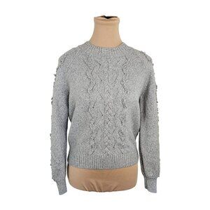 Rails Light Grey Ruffle Frill Sweater Sz S